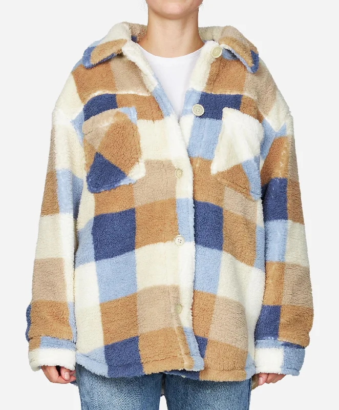 Heath Plaid Jacket - Winter White Quilted Jacket Puffer Jacket Insulated Jacket