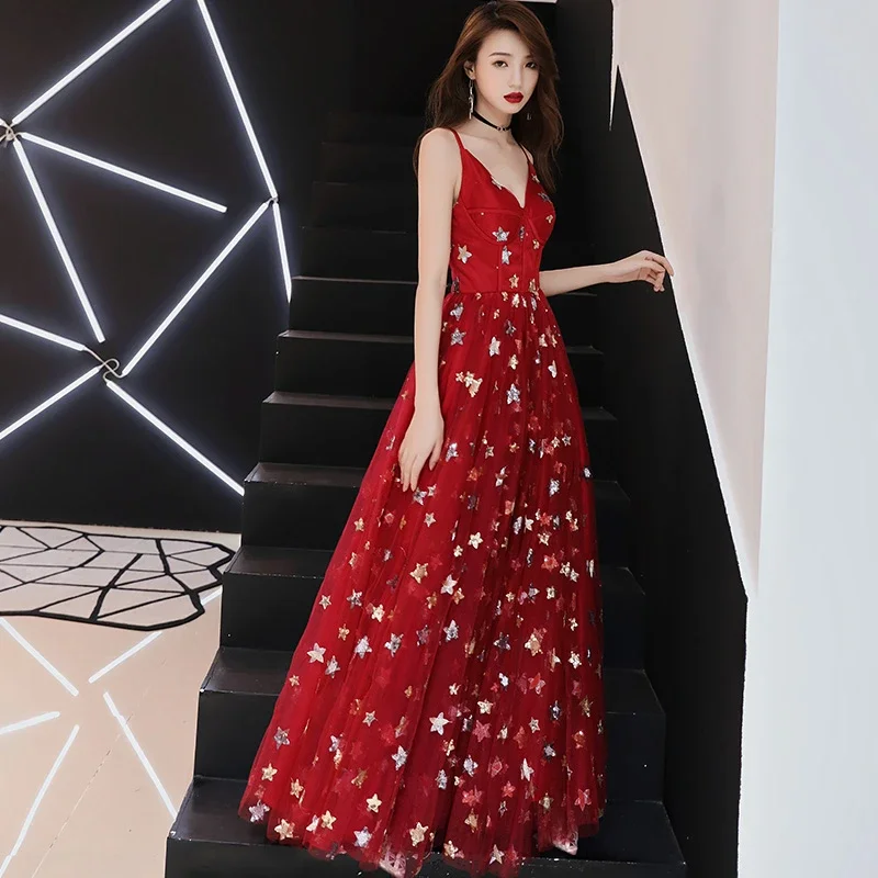 Red Tulle Sweetheart Straps Long Low Back Prom Dress, Red Evening Dress Party Dress   cg20525 Tunics New arrival