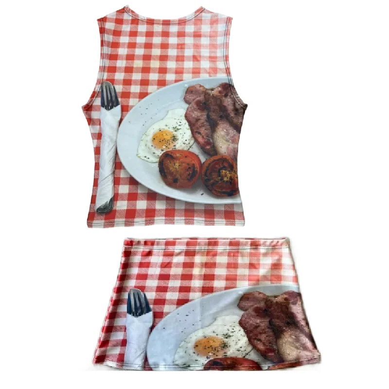 Poly- the Punk Breakfast Table Mini Skirt and Tank bronze tank top
