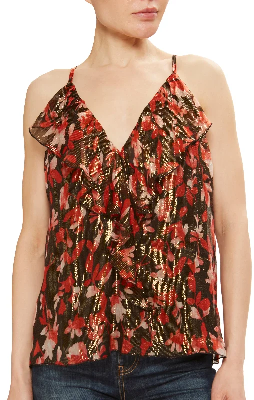 Rosemarie Ruffle Tank Top Ruby Twilight - Ramy Brook cropped tank top