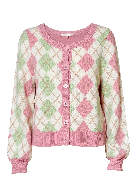 Ginny Argyle Cardigan Fitted Slim Tailored