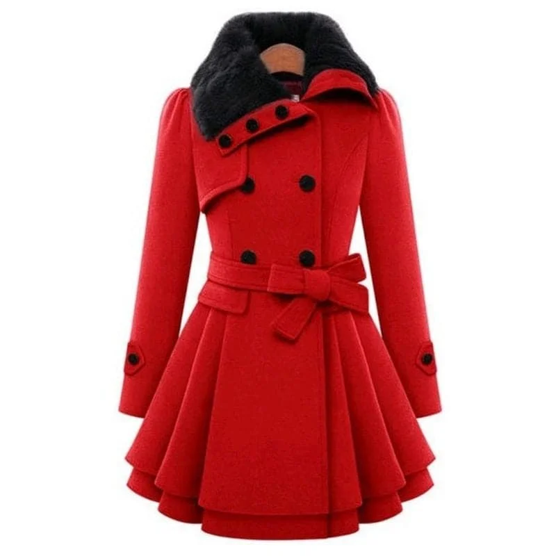 HEATHER Design Women's Fine Fashion Luxury Style Designer Red Wool Coat Jacket Satin Jacket Silk Jacket Chiffon Jacket