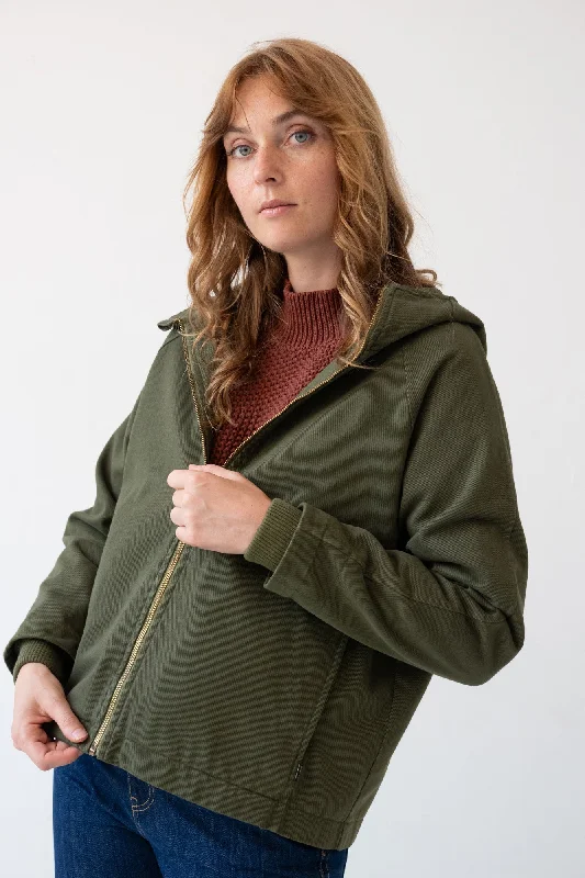 Turina Jacket Organic Cotton in Olive Green Denim Jacket Leather Jacket Suede Jacket