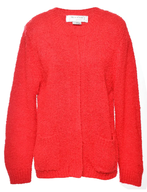 Classic Red Cardigan - M Wool Cardigan Cotton Cardigan Cashmere Cardigan