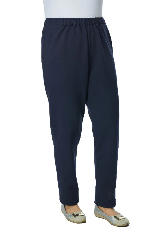 Side-Opening Adaptive Pants - Arie | Navy Comfortable Fleece Pants
