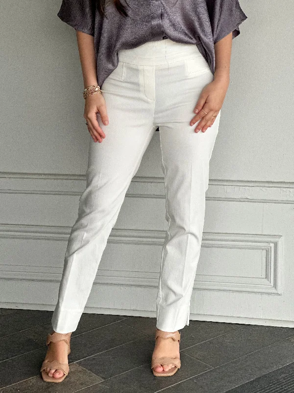 Renuar Go To Ankle Length Pant in Creme Trendy Printed Leggings