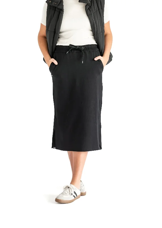 Abbie Mesh Detail Knit Midi Skirt cashmere skirt soft