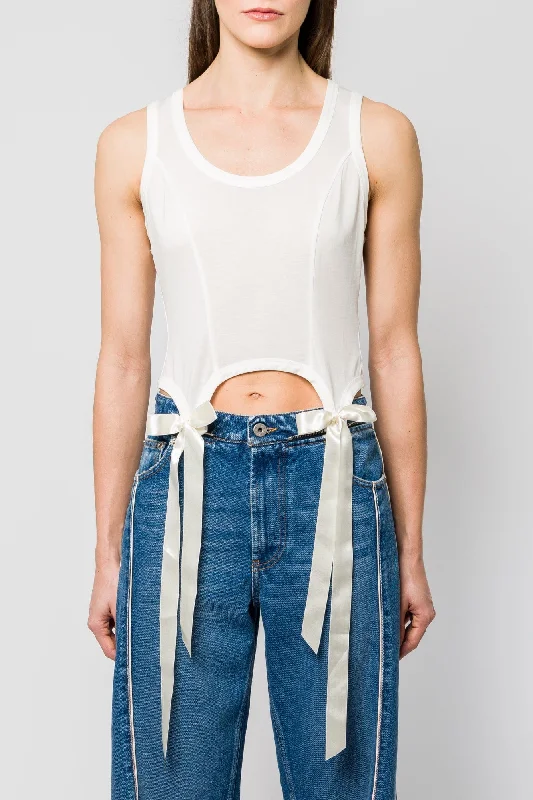 Simone Rocha Easy Tank with Bow Tails slim fit tank