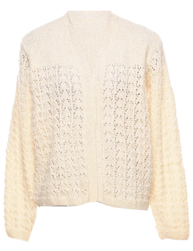 Cable Knit Cardigan - M Seamless Knitted Crochet