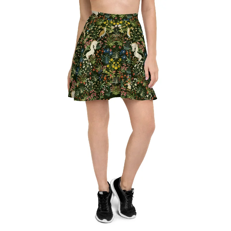 Medieval Unicorn Skater Skirt breathable skirt fabric