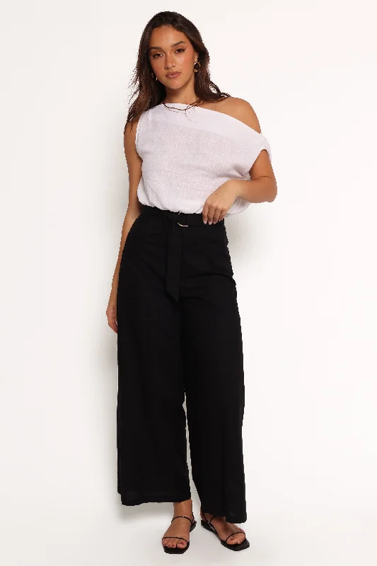 Sadie Wide Leg Pant - Black Casual Wide Pants