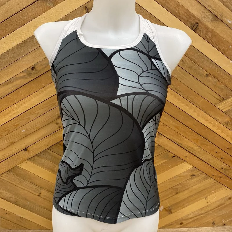 Sugoi - Women's Leaf Pattern Tank Top: Grey / White-women- essential tank top