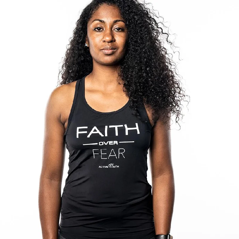 Women's Faith Over Fear Performance Tank black tank top