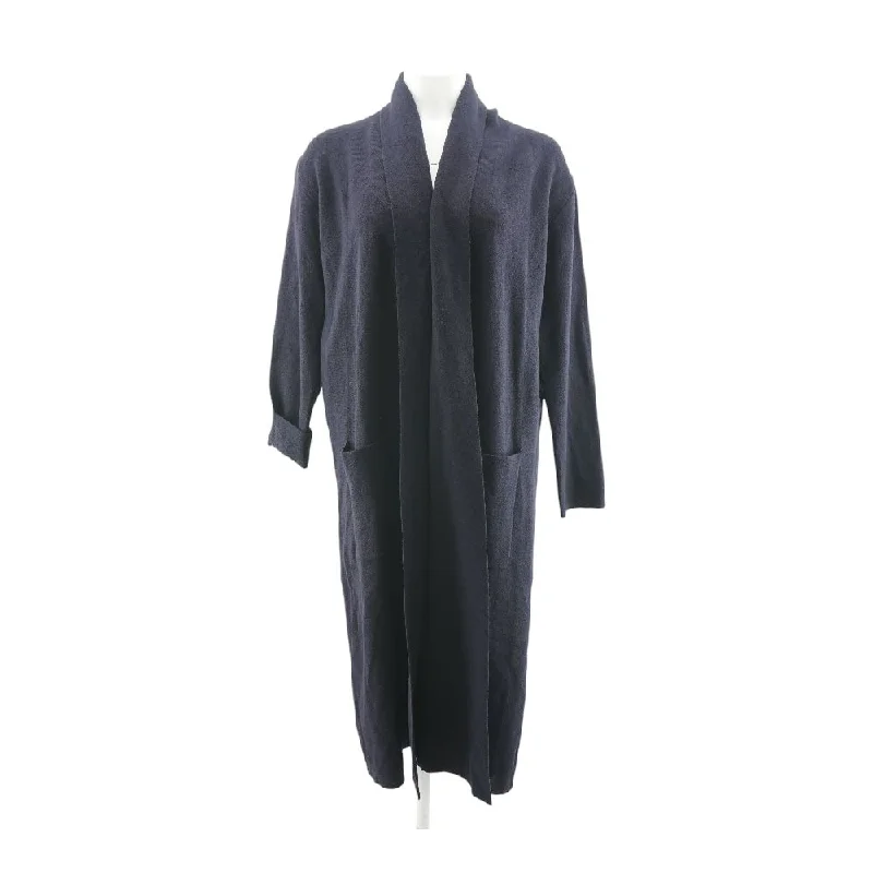 Navy Solid Cardigan Sweater Machine Wash Dry Clean Hand Wash