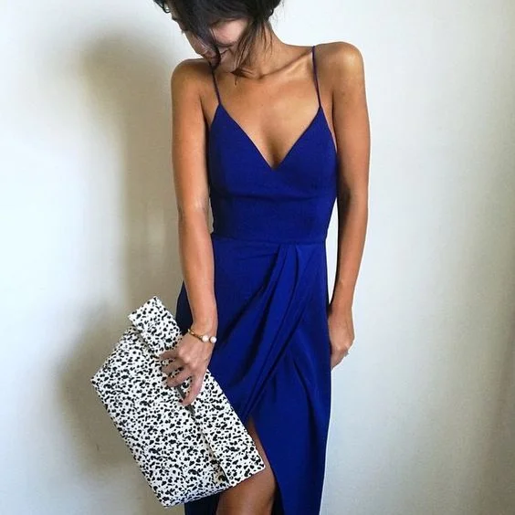 Evening Dresses, Prom Dresses,Party Dresses,Prom Gown,Royal Blue Prom Dresses      cg22591 Crew Neckline Sporty