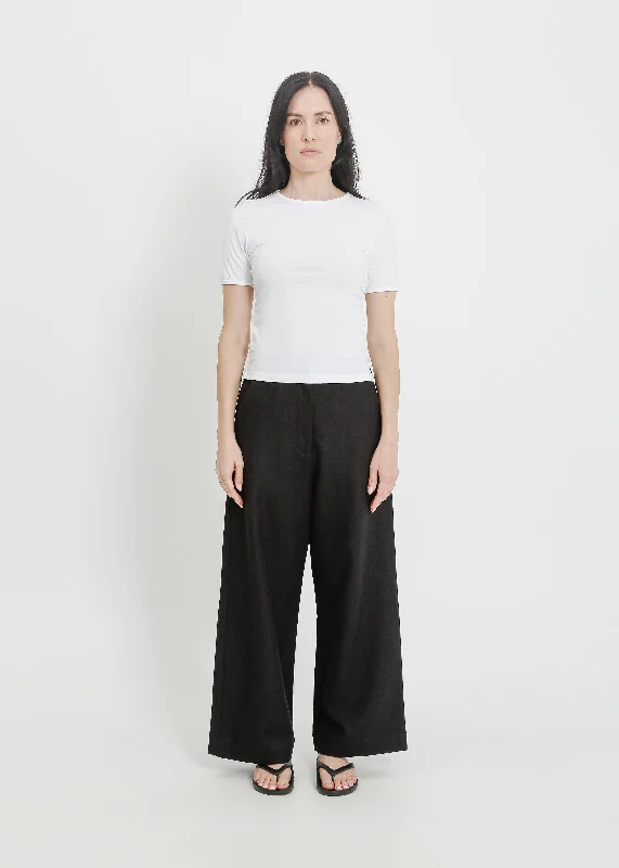 VALENTINE PANT / BLACK Comfortable Wide-Leg Pants