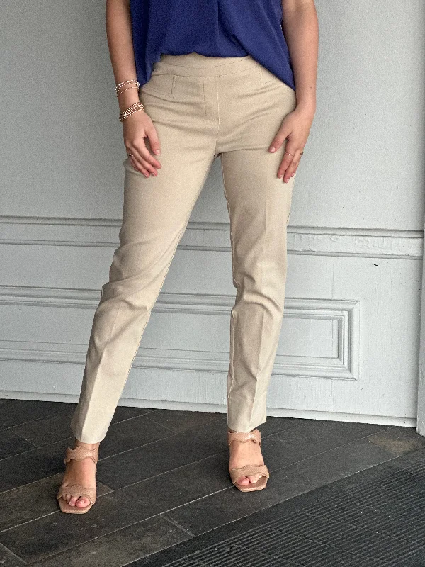 Renuar Go To Ankle Length Pant in Cashew Formal Wide-Leg Pants