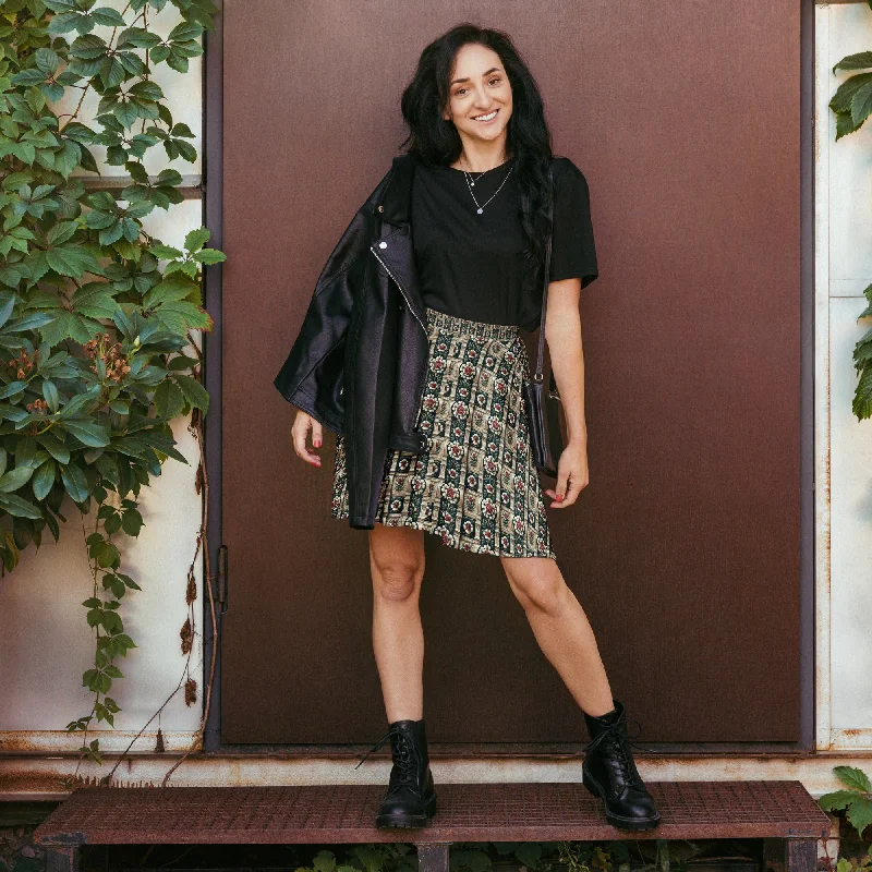 Tudor Rose on a Castle Skater Skirt seamless skirt comfort