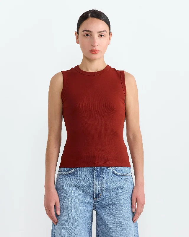 Esme Tank in Syrah scoop neck tank
