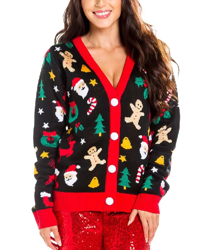 Women's Cookie Cutter Cardigan Sweater Bright Pastel Dark