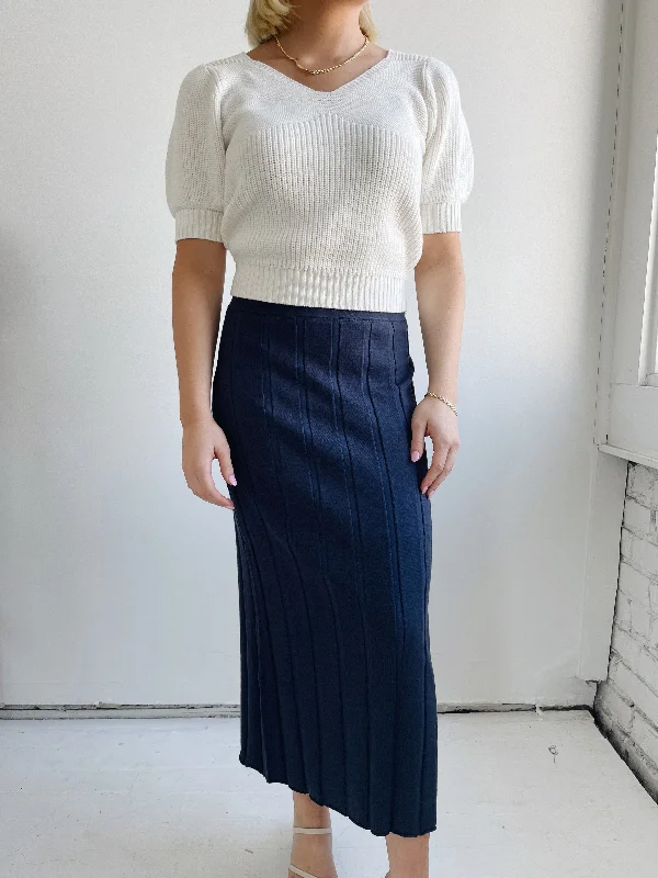 The Margot Skirt- Navy wrap skirt elegant