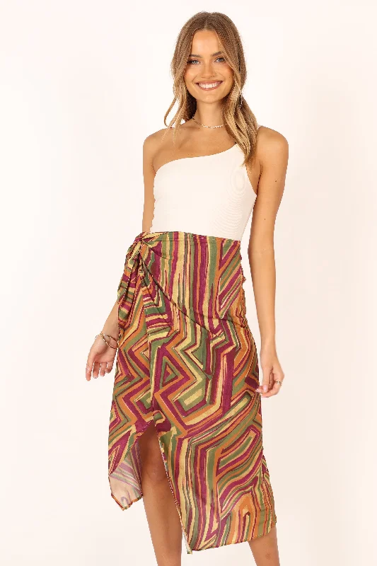 Kiela Midi Skirt - Vintage Royale silk skirt elegant