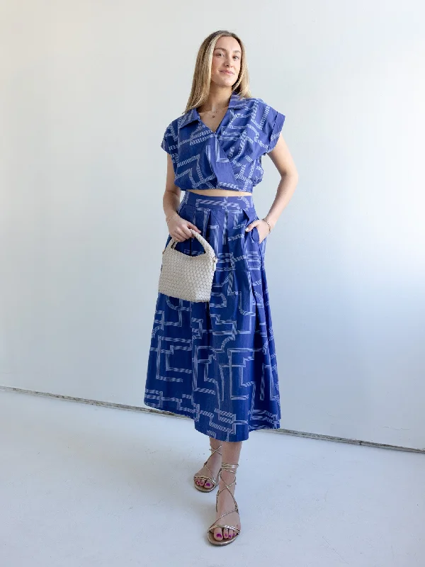 Geometric Midi Skirt casual skirt length
