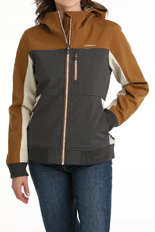 Women's Cinch Bonded Multi Hooded Jacket Trench Coat Raincoat Waterproof Jacket