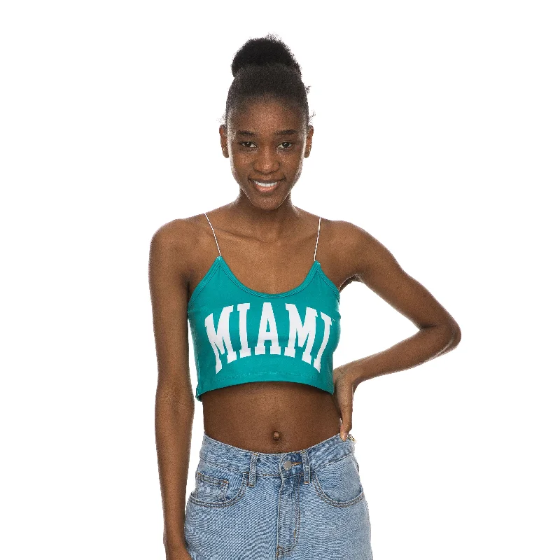 Miami Dolphins ZooZatz Miami Skinny Strap Tank - Aqua tie dye tank