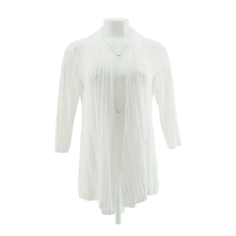White Solid Cardigan Sweater Cotton Fabric Linen Fabric Terry Fabric