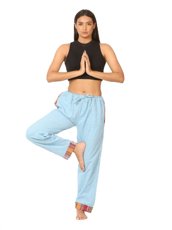 Women's Lounge Pants | Sky Blue | Fits Waist Size 28" to 36" Sleek Black Pants