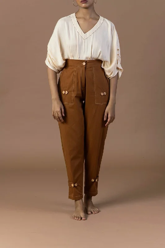 Peru Organic Cotton Cargo Pants Classic Bootcut Trousers