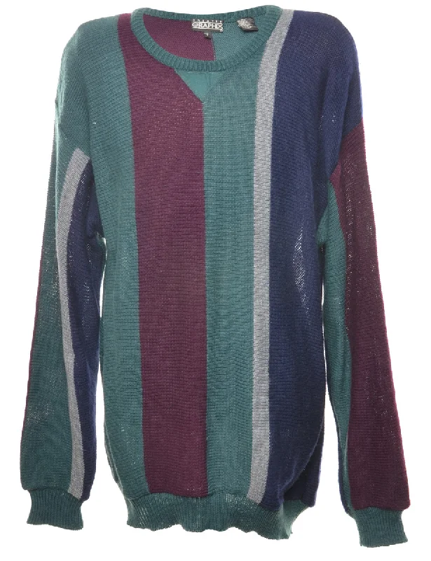 Colour Block Cardigan - L Button Cardigan Zip Cardigan Pullover Cardigan