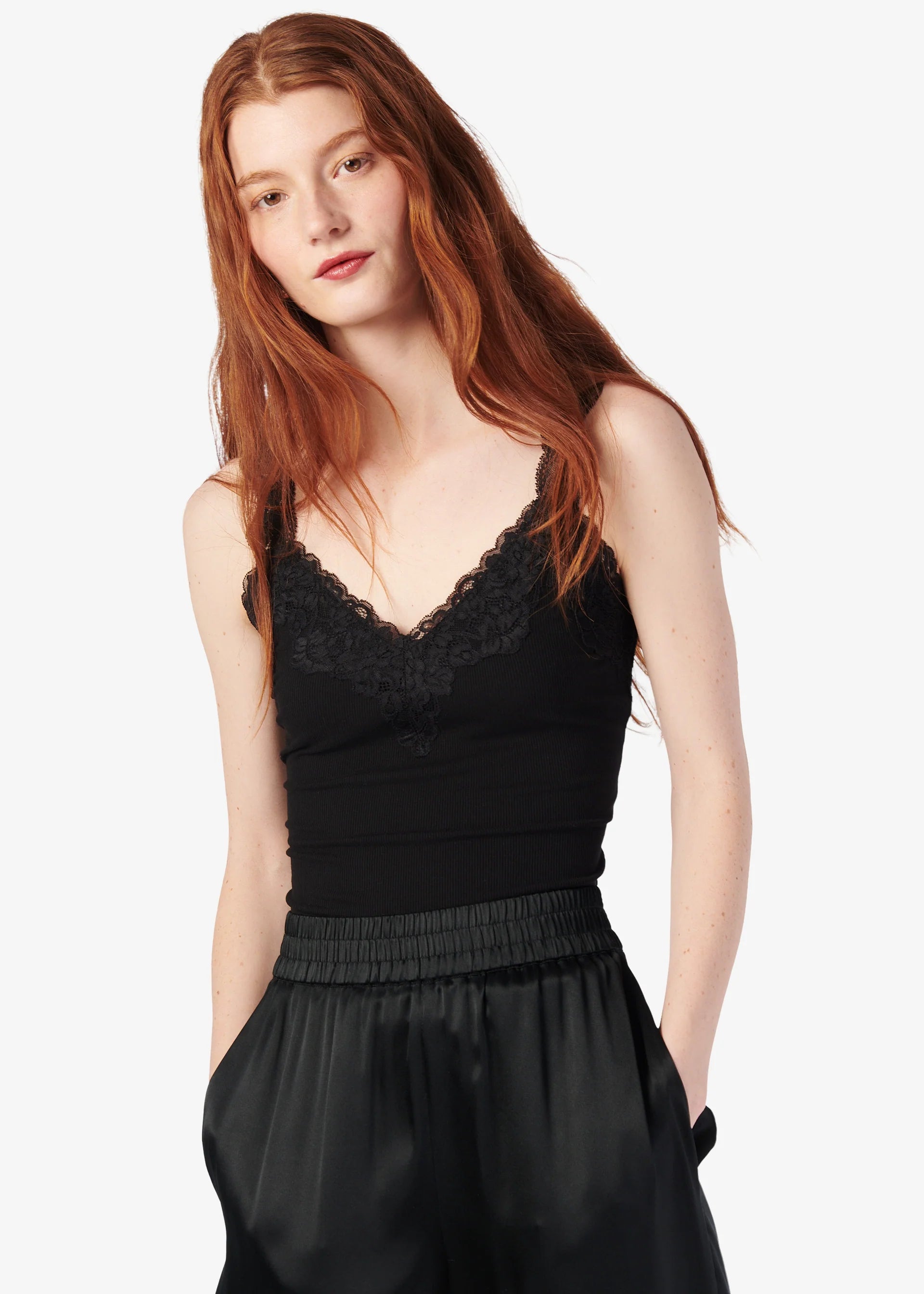 Lani Rib Knit Tank Black - CAMI NYC neon tank top