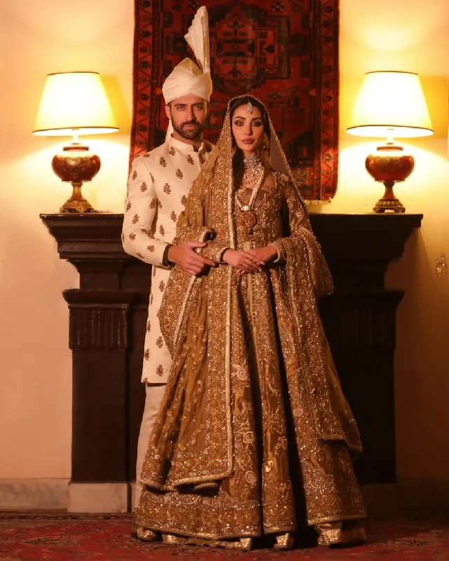 Lehenga Jacket Golden Bridal Dress Pakistani #BS812 Herringbone Jacket Checkered Jacket Solid Jacket