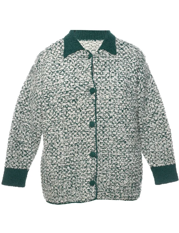 Button Through Cardigan - L Tailored Straight A-Line