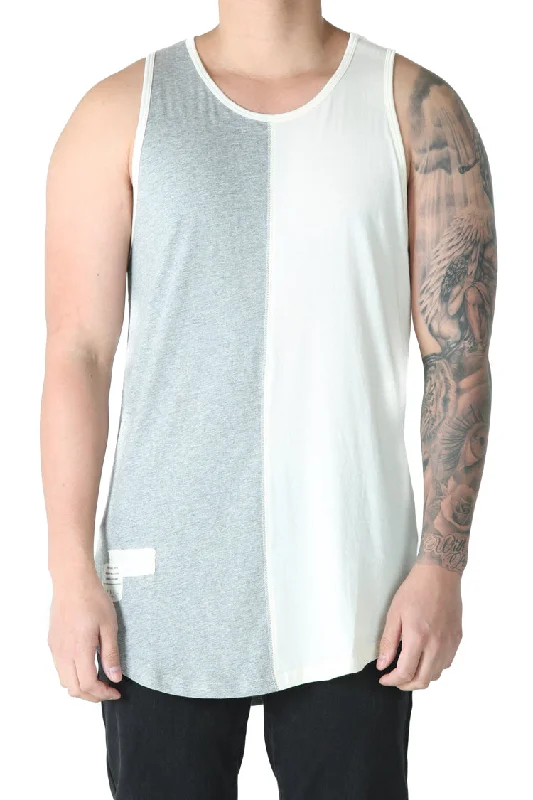 Civil Regime Lost Cause Split Drop Tank Yellow/Grey fitted tank top