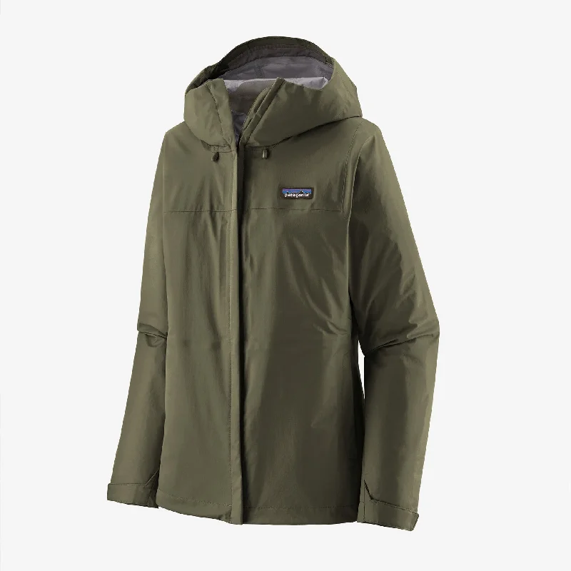 Patagonia Women's Torrentshell 3L Jacket -  Pine Needle Green Knit Fabric Woven Fabric Fleece Fabric