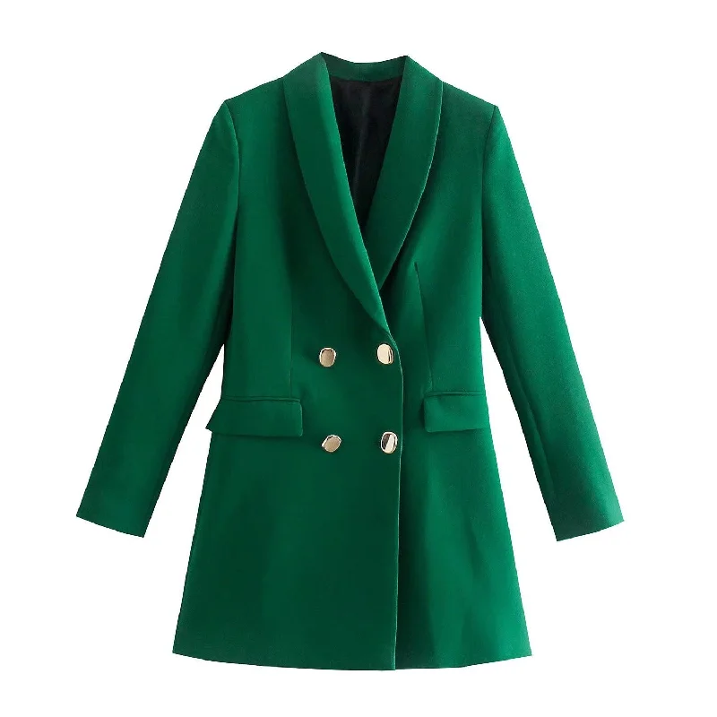 JANE SUITS Women's Elegant Stylish Fashion Office Solid Color Green Blazer Jacket Bomber Jacket Anorak Windbreaker
