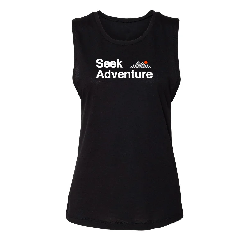 Seek Adventure Muscle Tank - Black fitness tank top