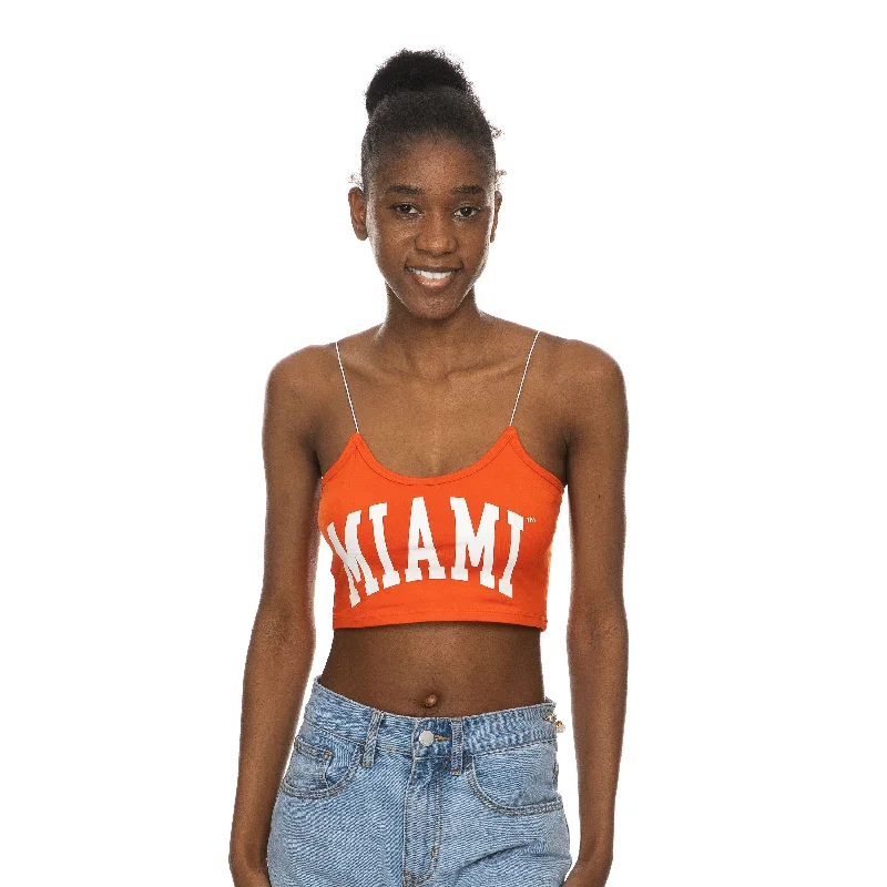 Miami ZooZatz Miami Skinny Strap Tank - Orange low neck tank
