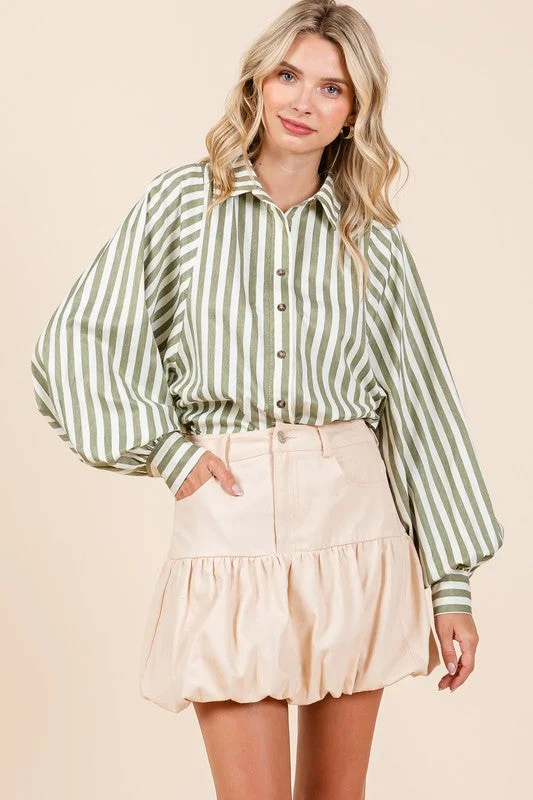 Stretch Denim Bubble Hem Casual Mini Skirt slim fit skirt