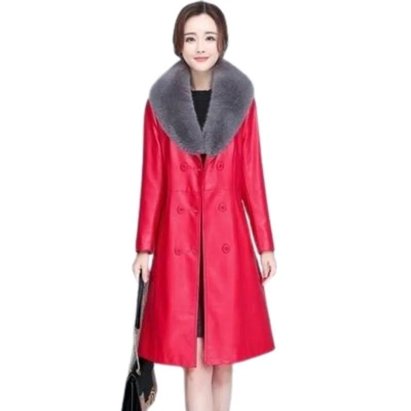 Classic Red Fur Collar