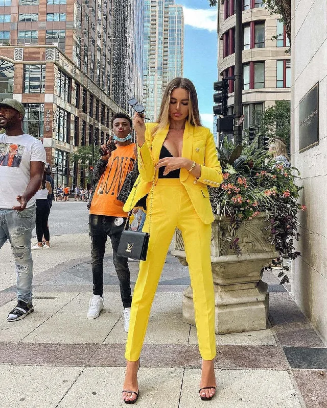 A5564 Autumn Collection Plus Size Office Lady Suit Blazer  Long Pant Women Two Pieces Sets women wholesale dropshipping clothing Comfortable Denim Pants