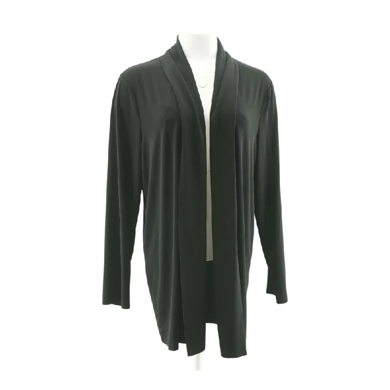Black Solid Cardigan Sweater Layered Multi-layer Single Layer