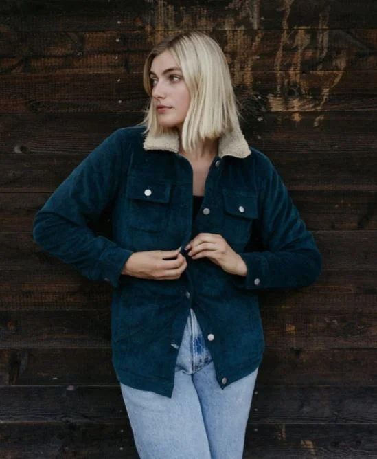 Women's Outback Georgia Turquoise Jacket Wool Fabric Cashmere Fabric Tweed Fabric
