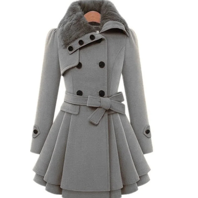 HEATHER Design Women's Fine Fashion Luxury Style Designer Gray Wool Coat Jacket Lace Jacket Ribbed Jacket Sequined Jacket