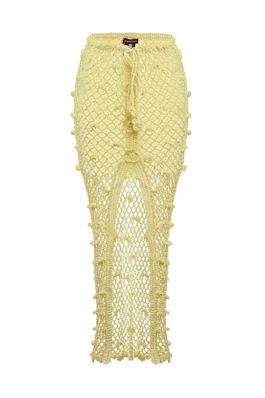 YELLOW HANDMADE CROCHET SKIRT velvet skirt plush
