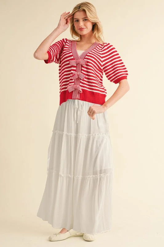 Solid Tiered Maxi Skirt wool skirt sturdy