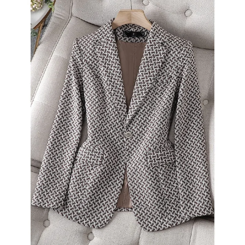 Brown Plaid Multi Blazer